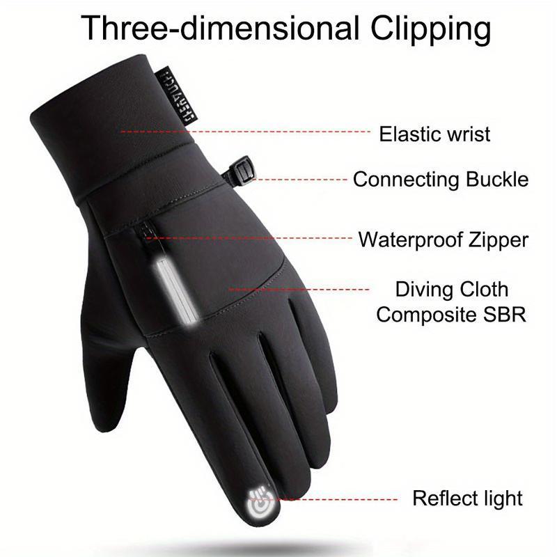 Winter Warm Gloves, 1 Pair Fashion Touch Screen Non-slip Windproof Gloves for Outdoor Cycling, Hiking, Sports Running, Ideal for Women and Girls