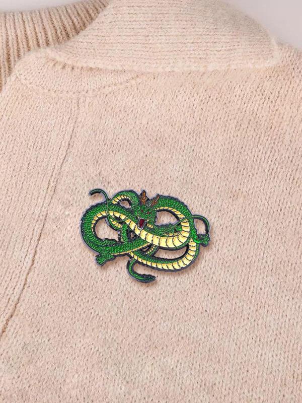 Cute Dragon Design Brooch Pin As Gift, Cartoon Animal Theme Alloy Badge for Daily Vacation Holiday Party Gift