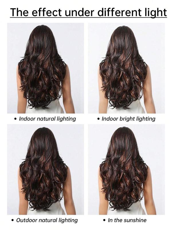 26 Inch Long Body Wavy Wigs for Women, Gorgeous Fluffy Wigs without Bangs, Synthetic Heat Resistant Wigs for Party, Daily Use