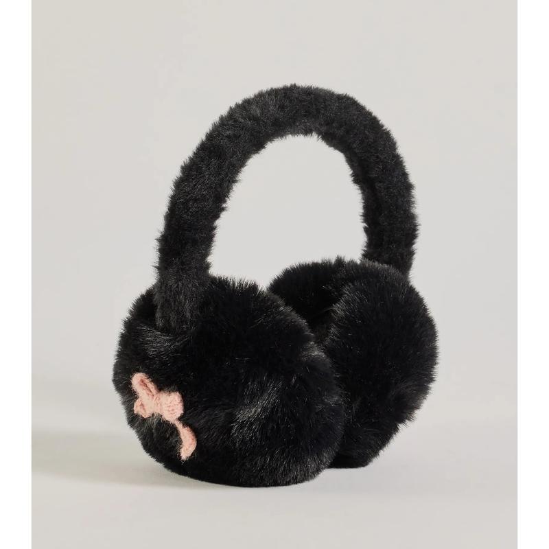 So Cozy Bow Detail Faux Fur Earmuffs