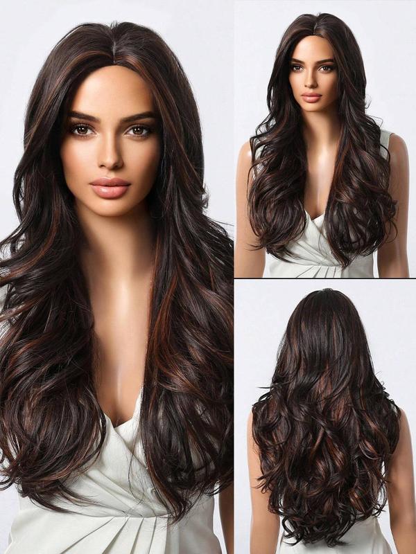 26 Inch Long Body Wavy Wigs for Women, Gorgeous Fluffy Wigs without Bangs, Synthetic Heat Resistant Wigs for Party, Daily Use