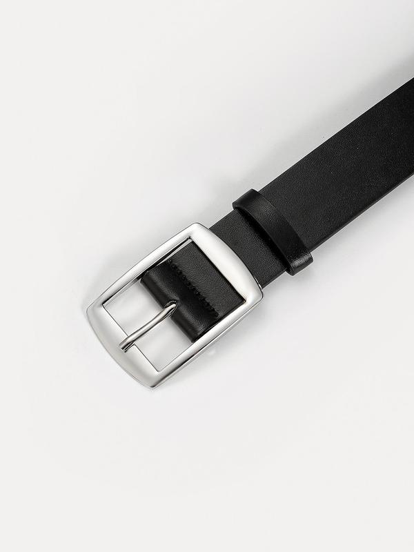 Women's Simple Style Plain Color PU Buckle Belt, Casual Trendy All-match Belt, Fashionable Waistband for Daily & Party Clothing Decoration for Women & Men