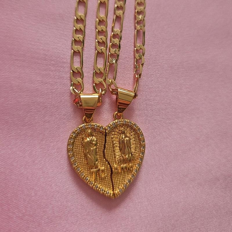 Te amo corazon necklace con virgen y san judas