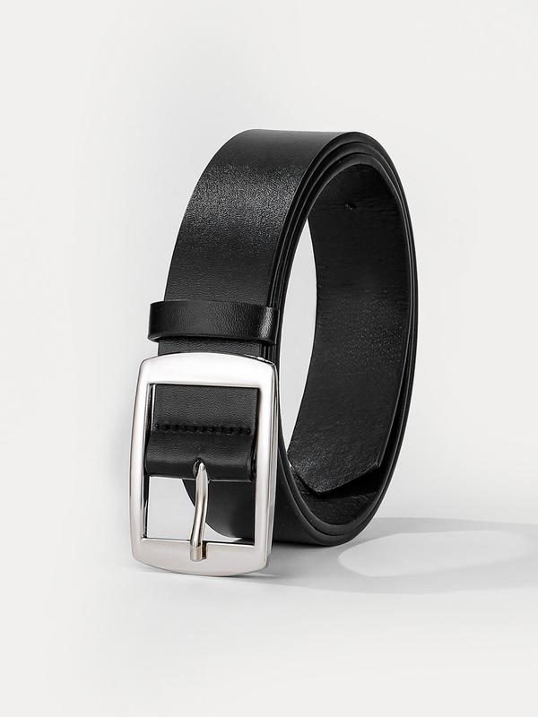 Women's Simple Style Plain Color PU Buckle Belt, Casual Trendy All-match Belt, Fashionable Waistband for Daily & Party Clothing Decoration for Women & Men