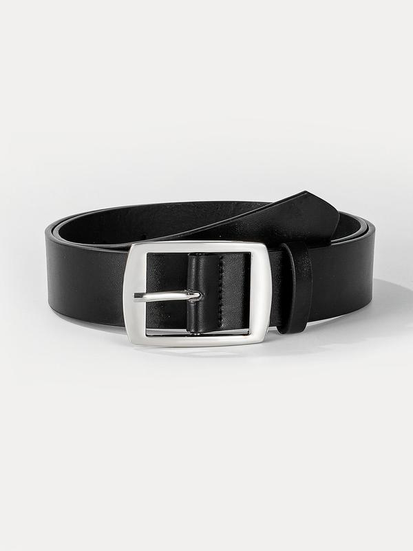 Women's Simple Style Plain Color PU Buckle Belt, Casual Trendy All-match Belt, Fashionable Waistband for Daily & Party Clothing Decoration for Women & Men