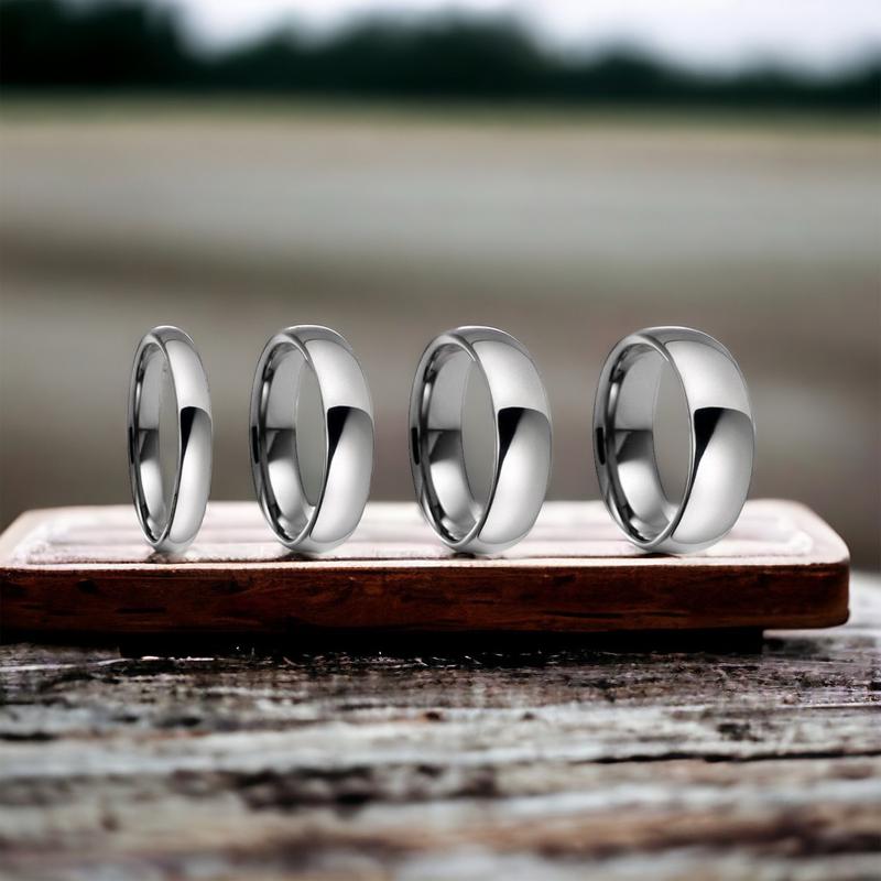 Silver Stainless Steel Ring Plain Wedding Band Male Female 3mm-6mm Sizes 4-13