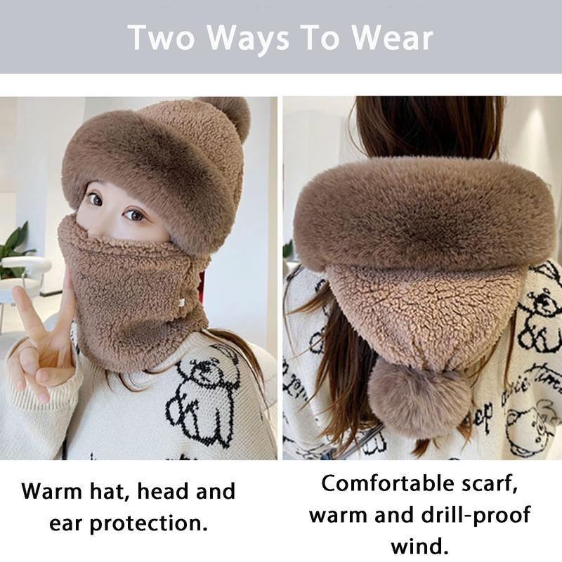 Cozy Knit Beanie Hat and Scarf Set for Women, Soft Warm Beanies for Fall & Winter, Warm Hat Scarf Stylish Winter Accessories for Girl Gift
