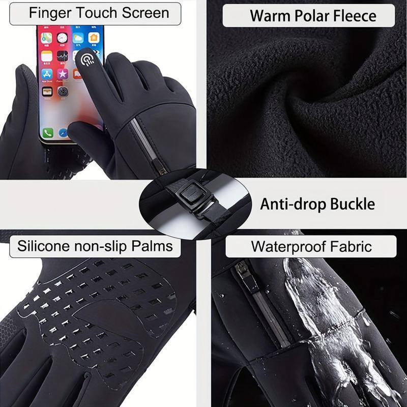 Winter Warm Gloves, 1 Pair Fashion Touch Screen Non-slip Windproof Gloves for Outdoor Cycling, Hiking, Sports Running, Ideal for Women and Girls