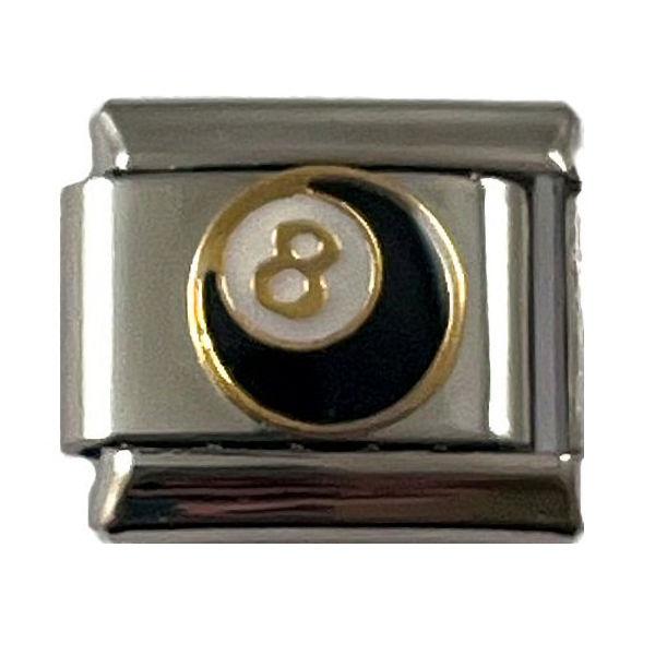 Italian Charm Link Lucky 8 Ball Charm 9mm