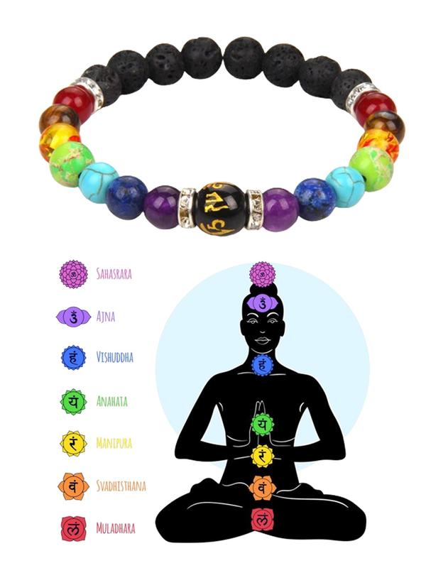 Unisex Mixwd Color Stone Beaded Bracelet, Adjustable Bracelet for Women & Men, Fashion Accessories for Daily Wear