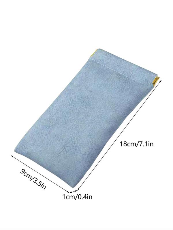 Solid Color Soft Pu Sunglasses Case, 2024 New Style Portable Pu Leather Glasses Case, Anti-scratch Glasses Storage Bag, Eyewear Accessories for Women and Men