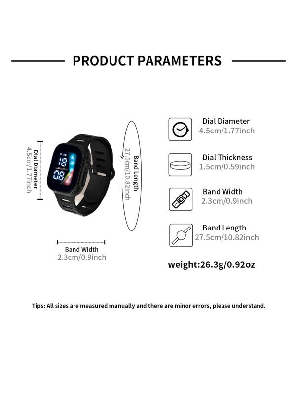 Simple Style Plain Color Digital Watches for Women with LED Display, Casual Sportive Wristwatch As Gifts for Her, Trendy Date Display Multifunctional Watch As Galentineday Gift