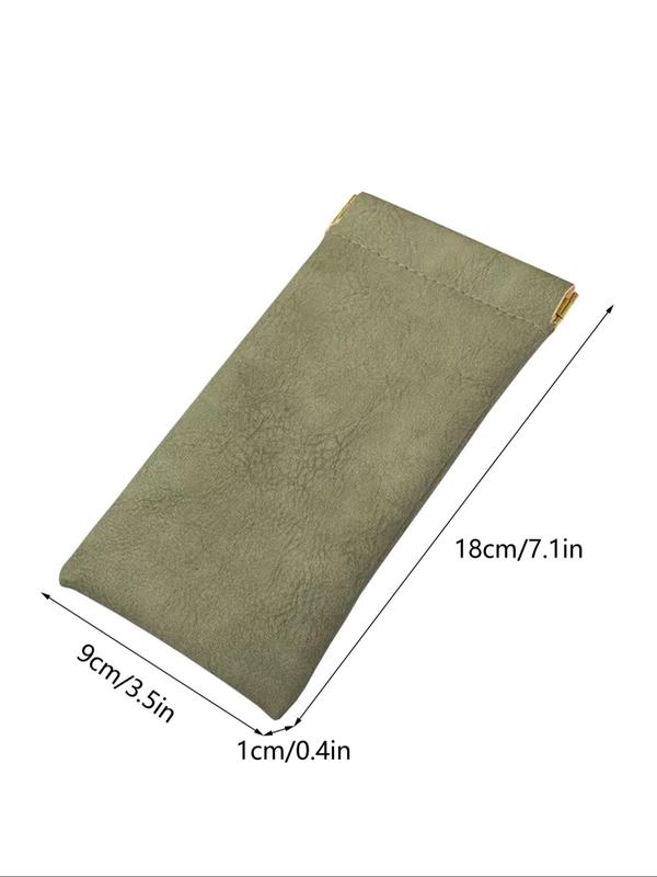 Solid Color Soft Pu Sunglasses Case, 2024 New Style Portable Pu Leather Glasses Case, Anti-scratch Glasses Storage Bag, Eyewear Accessories for Women and Men