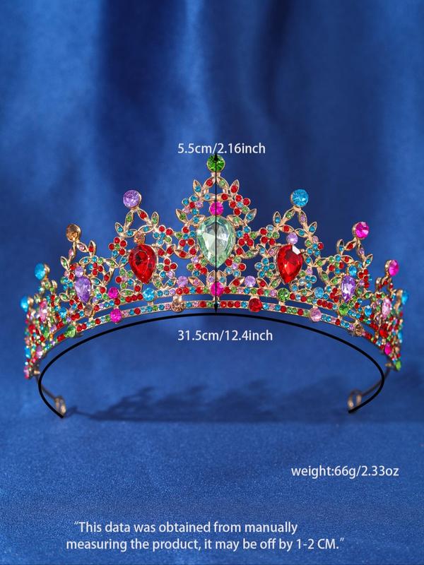 Elegant Rhinestone Decor Crown for Wedding, Bridal Party Favor, Women's Elegant Headwear Fashion Hair Accessories for Party, Daily Decor