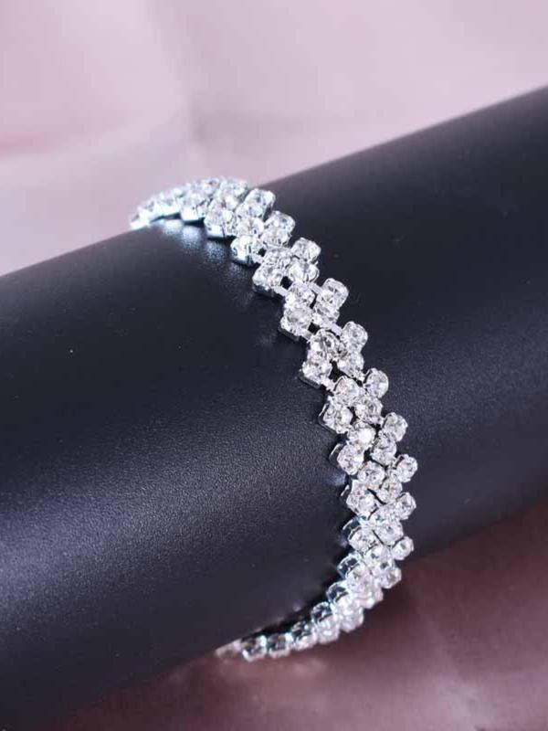 Women's Elegant Rhinestone Decorated Anklet,  Simple Trendy Alloy Anklet, Fashionable Body Jewelry for Daily & Party Decoration