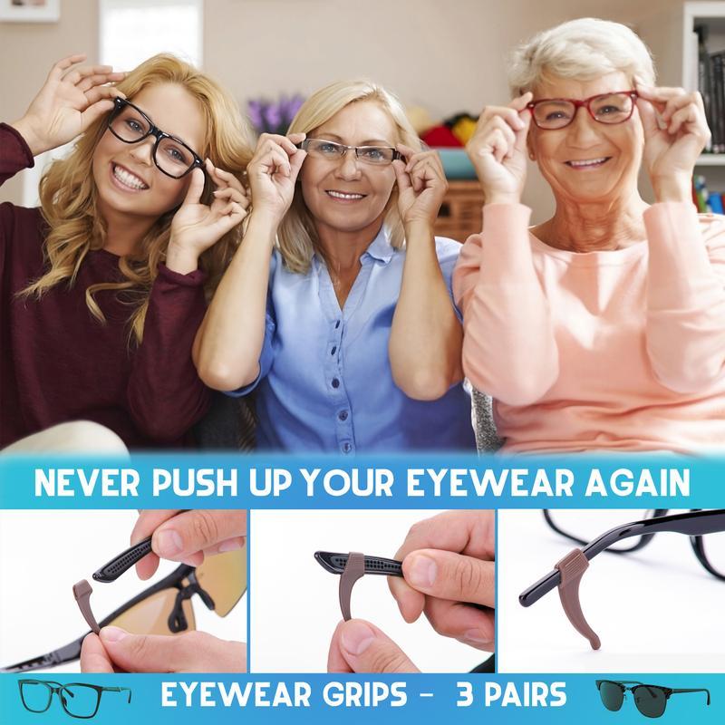 Glasses Straps-3 Pack-SunglassesRetainer Anti-Slip Glasses Grip Ear HookEyeglasses Anti-Slip Temple Tip Glasses HolderStop Glasses from Slipping For Sports OutdoorsRoller Coaster Kids and Adults