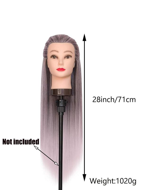 28 Inch Long Synthetic Hair Wig, Hairdressing Head with 10 Combs, Free Clamp and Dity Set, Professional Hair Styling Head for Braiding