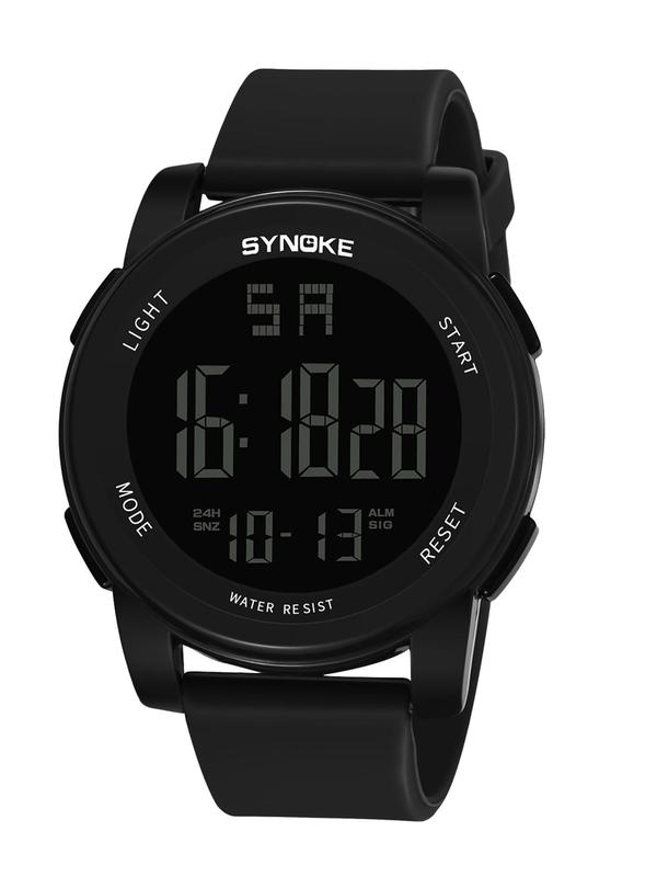 Men's Outdoor Round Dial Digital Watch Without Box, Sporty Casual Digital Watch with Digital Display, Waterproof Watch