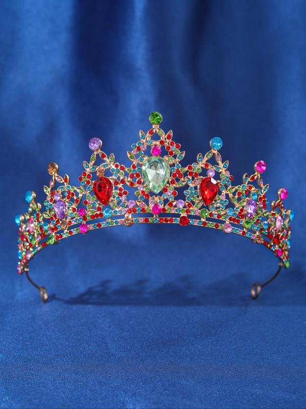 Elegant Rhinestone Decor Crown for Wedding, Bridal Party Favor, Women's Elegant Headwear Fashion Hair Accessories for Party, Daily Decor