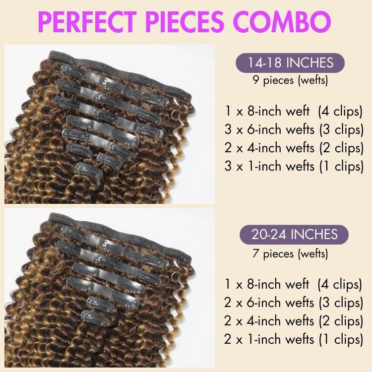 LUVME 100% Virgin Human Hair Extensions 135g Pack Straight, Body Wave, Kinky Curly, Yaki Straight Clip-In 02ACCU