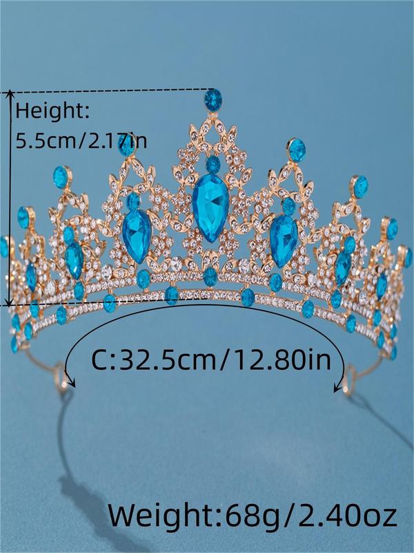 Women's Rhinestone Princess Crown, Elegant Artificial Gemstone Decor Wedding Tiara For Bridesmaids, Fashion Luxury Women's Headpiece For Evening Party Formal Occasions