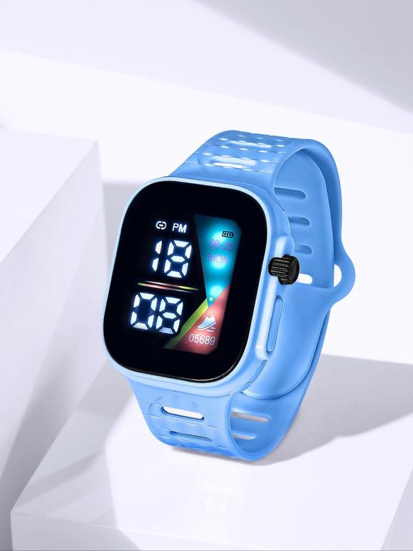 Simple Style Plain Color Digital Watches for Women with LED Display, Casual Sportive Wristwatch As Gifts for Her, Trendy Date Display Multifunctional Watch As Galentineday Gift