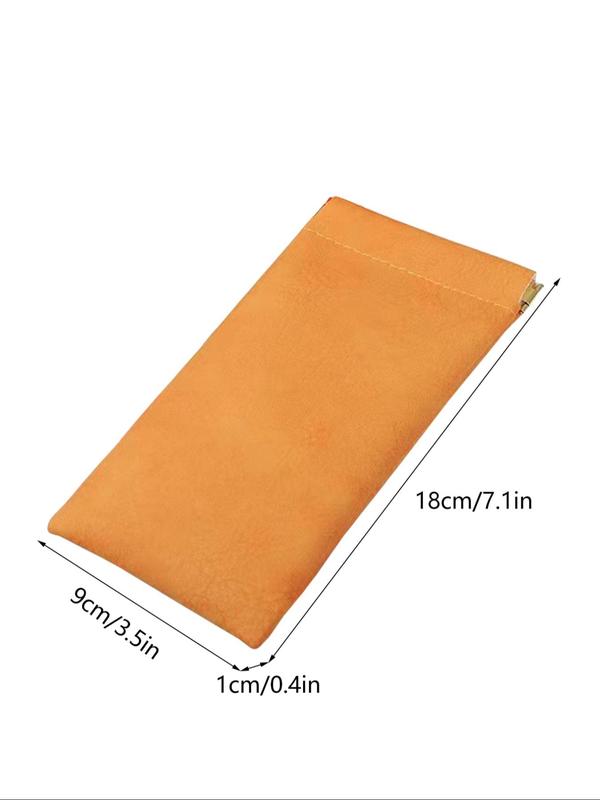 Solid Color Soft Pu Sunglasses Case, 2024 New Style Portable Pu Leather Glasses Case, Anti-scratch Glasses Storage Bag, Eyewear Accessories for Women and Men