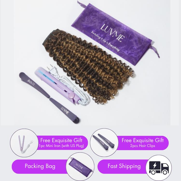 LUVME 100% Virgin Human Hair Extensions 135g Pack Straight, Body Wave, Kinky Curly, Yaki Straight Clip-In 02ACCU