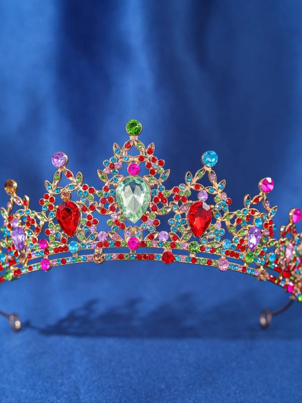 Elegant Rhinestone Decor Crown for Wedding, Bridal Party Favor, Women's Elegant Headwear Fashion Hair Accessories for Party, Daily Decor