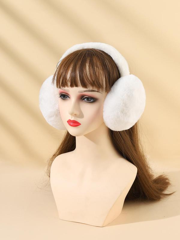 Cute Solid Color Fluffy Plush Winter Earmuffs,  Outdoor Sports Cycling Ear Cover, Daily Clothing Decoration