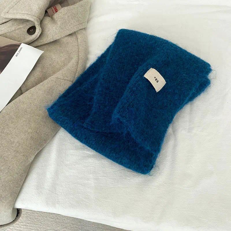 Thicken Cashmere Scarf Women Luxury Winter Warmer Soft Pashmia Shawl Wrap Scarves Korean Pure Color Knitted Long Scarf for Women