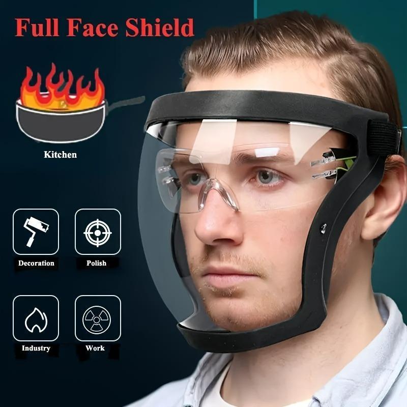 Full Face Mask, 1 Count Clear Durable Plastic Face Mask, Outdoor Sports Face Cover for Kitchen, Face Shield for Outdoor Sports