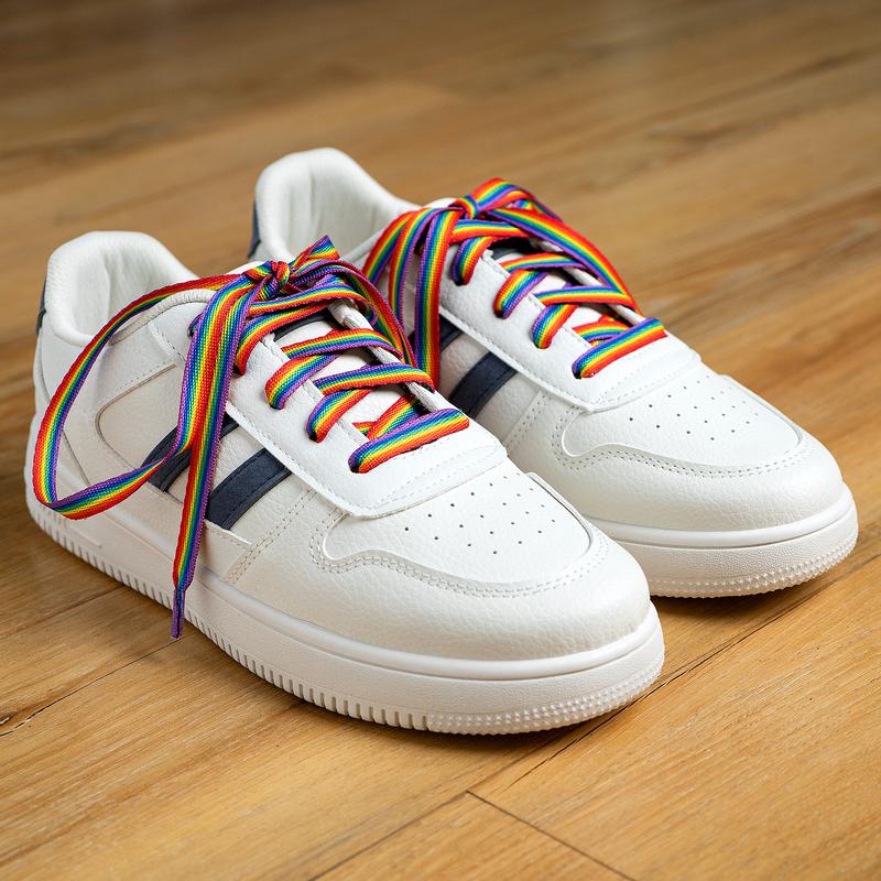 Rainbow LGBTQ+ Gay PRIDE Prade Bundle - Rainbow Shoelaces, Rainbow Hat, Rainbow Flag Pin, Rainbow Bracelet, Rainbow PRIDE Keychains