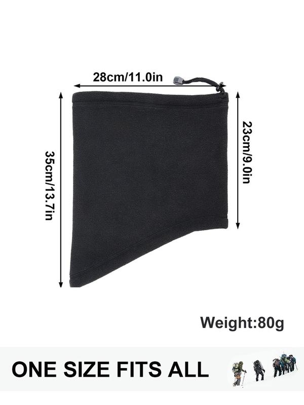 2024 New Style Solid Color Winter Neck Warmer, Drawstring Thermal Bandana, Face Cover Half Fleece Mask, Hiking Cycling Running Sport Ski Tube Scarf, Women Men