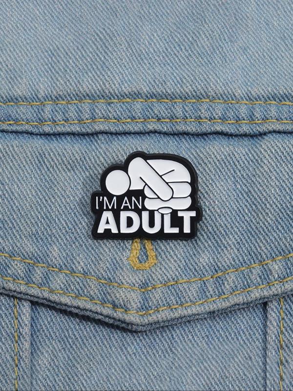 Creative Letter Design Brooch, Cute Clothes Badge, Fashion Brooch for Party, Daily Clothing Decor, Trendy All-match & Exquisite Brooch for Birthday Gift