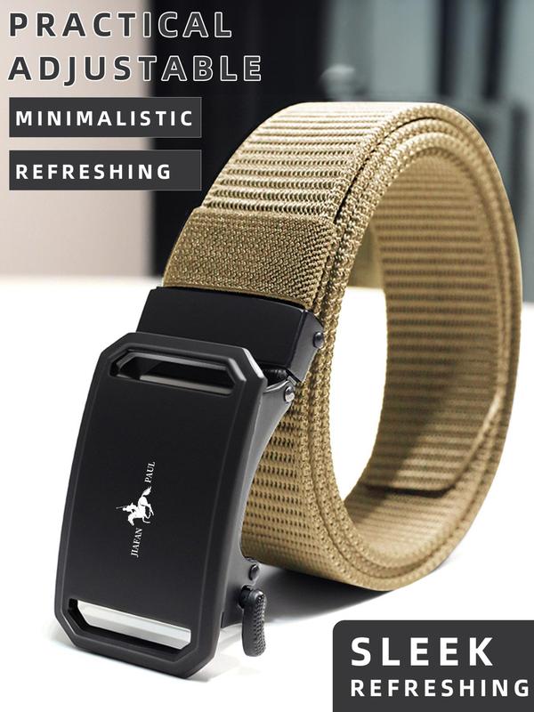 Men's Business Simple Style Plain Color Tape Belts, Trendy Casual Adjustable Waist Belt, Clothes Accessories for Daily & Work Decoration