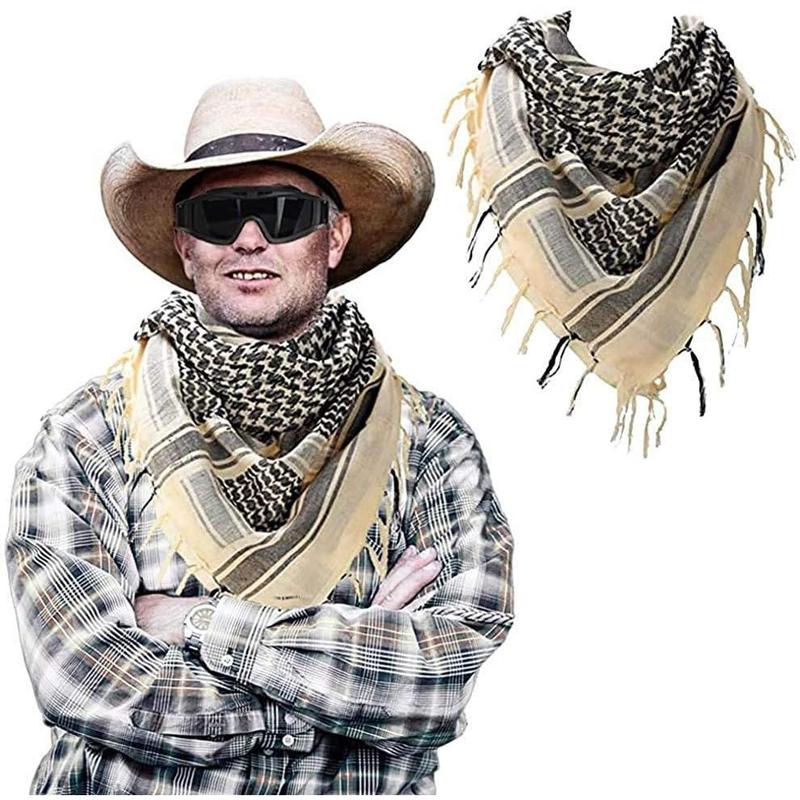 Tactical Desert Scarf    Cotton Keffiyeh Scarf Wrap for Men And Women