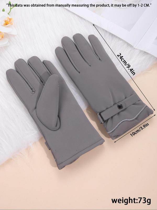 Women's Solid Color Touch Screen Gloves, Casual Soft Warm Gloves for Fall & Winter, Fashion Accessories for Women & Girls