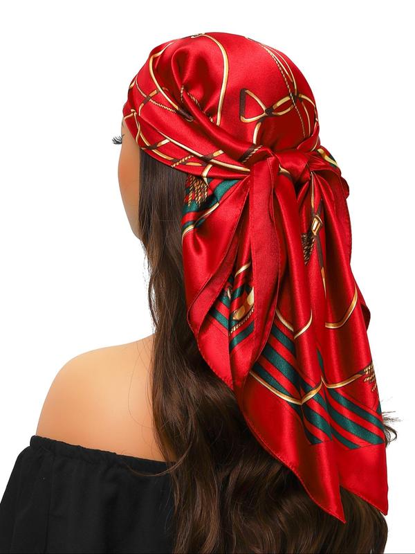 90 * 90cm Fashionable Scarf, Casual Versatile Head Scarves for Women & Men, Fashion Accessories for Daily Wear, Trendy All-match & Exquisite Scarf for Birthday Gift