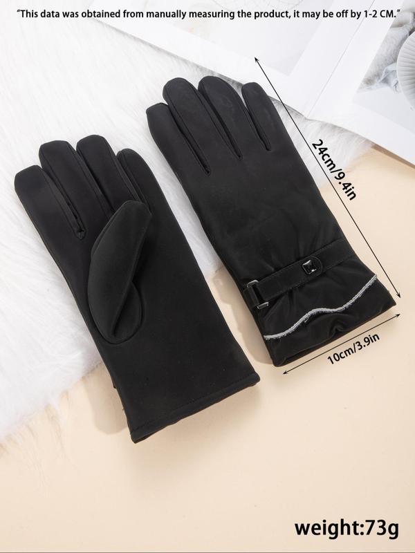 Women's Solid Color Touch Screen Gloves, Casual Soft Warm Gloves for Fall & Winter, Fashion Accessories for Women & Girls