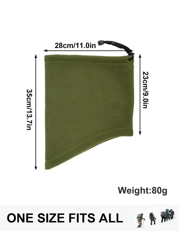 2024 New Style Solid Color Winter Neck Warmer, Drawstring Thermal Bandana, Face Cover Half Fleece Mask, Hiking Cycling Running Sport Ski Tube Scarf, Women Men