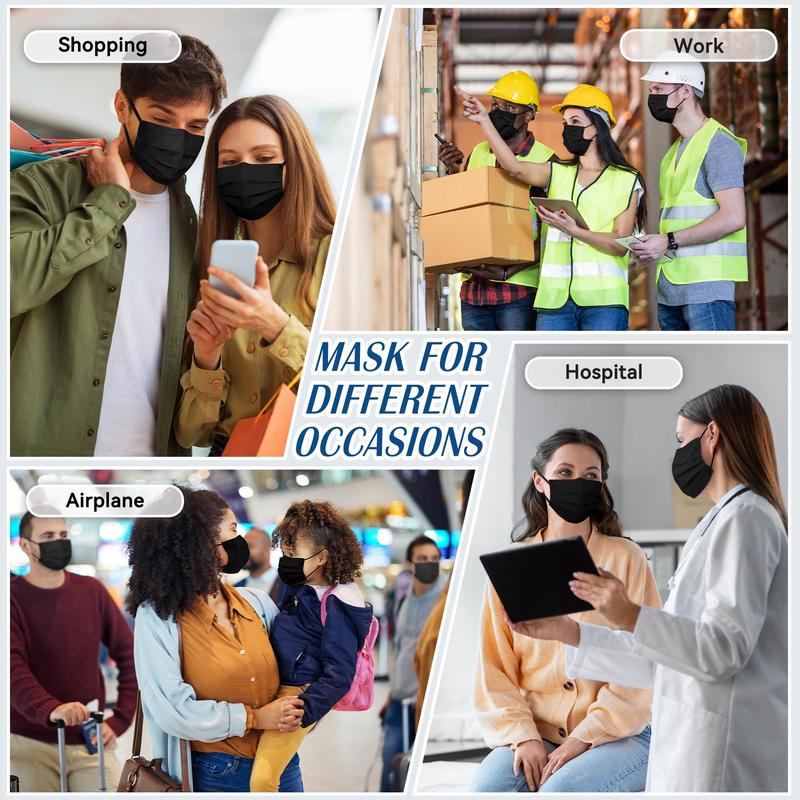 Disposable Face Mask For Adults - 100 Pack Individually Wrapped,4 Ply Protection Face Masks,Colorful Face Masks Disposable