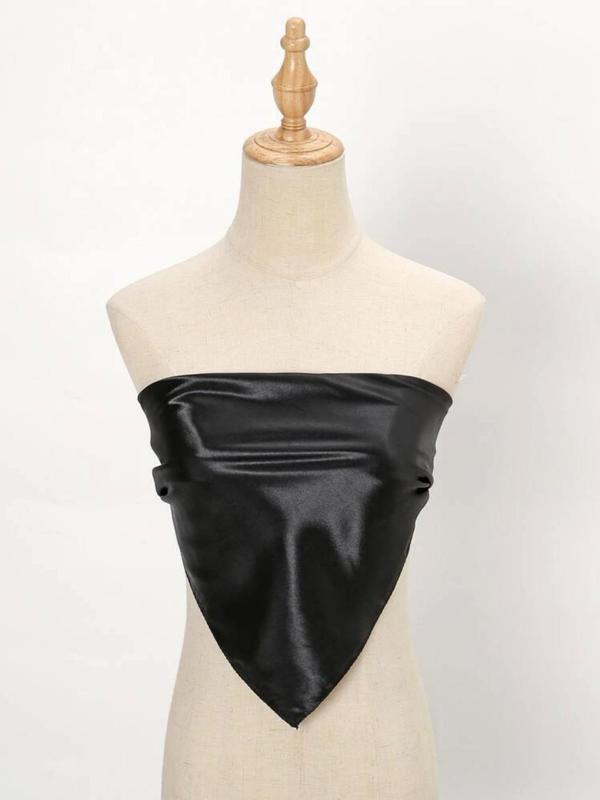 Women's Solid Color Satin Scarf, Fashionable Soft Scarf for Daily Wear, Casual Versatile Scarf for Women & Girls