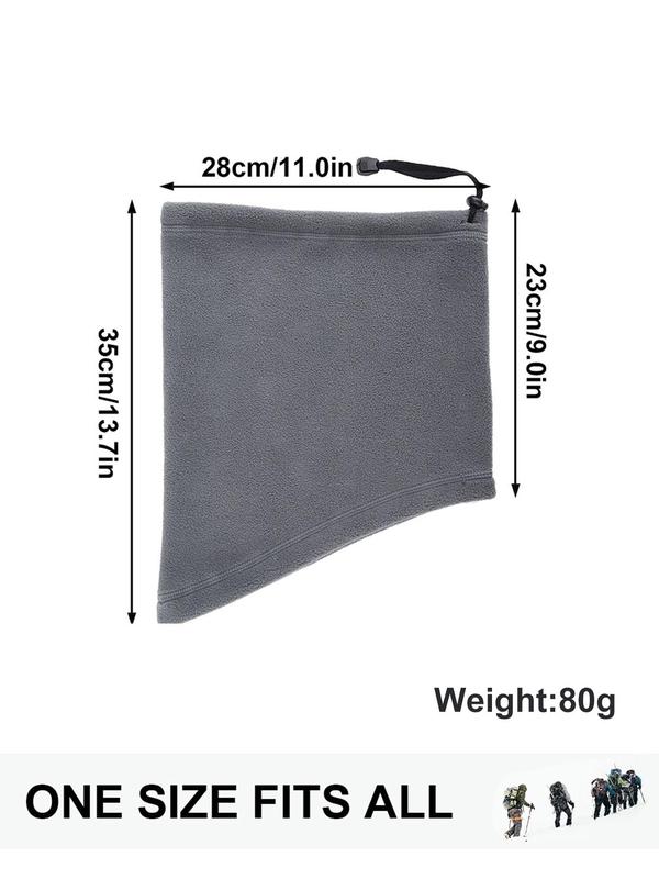 2024 New Style Solid Color Winter Neck Warmer, Drawstring Thermal Bandana, Face Cover Half Fleece Mask, Hiking Cycling Running Sport Ski Tube Scarf, Women Men