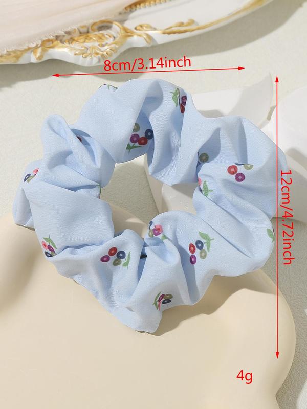 Women's Elegant Ditsy Floral Print Scrunchies, Casual Trendy Scrunchies, Fashionable Hair Accessories for Daily Use
