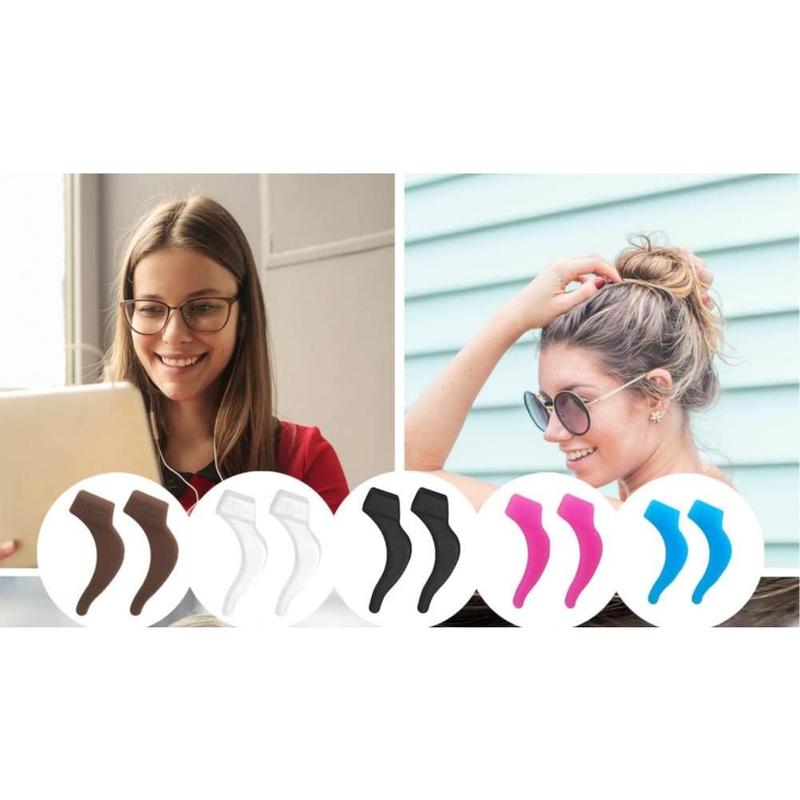20 Pairs Glasses Anti-slip Silicone Ear Clip, Glasses Holder With Storage Box, Eyeglass Ear Grips, Safety Eyewear Retainers for Sunglasses Presbyopia Glasses Sports Glass