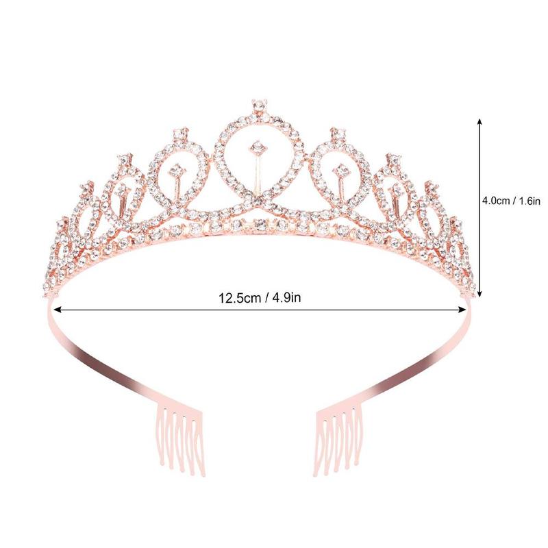 Birthday Queen Crown & Sash Set, 2 Counts set Rhinestone Crown & Sash, Birthday Tiara for Girls, Princess Crown for Girls, Party Accessories