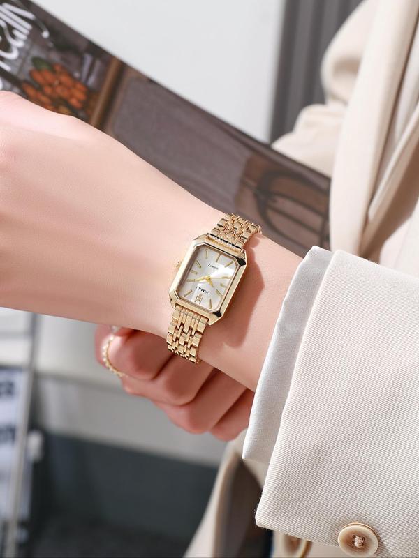 Elegant Fashion Square Dial Analog Quartz Watch for Women, Fashion Watch for Party, Daily Decor, Trendy All-match & Exquisite Watch for Birthday Gift without Box Gift