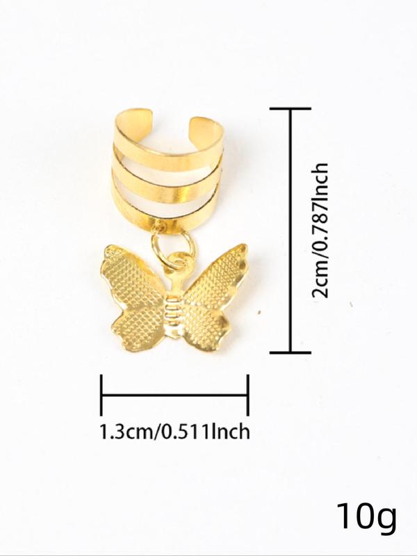 Butterfly Design Dreadlock Braid Hair Ring, Hippie Style Hair Accessories for Women & Girls, Trendy All-match & Exquisite Hair Accessories for Daily Wear