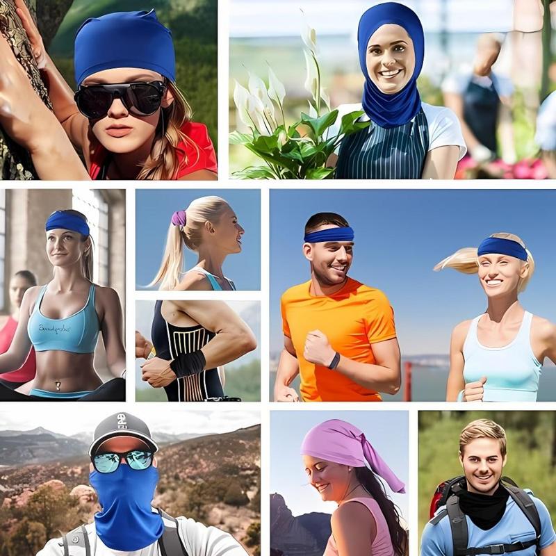 Camo Print Sports Headband, 4 6 8 Counts Windproof Breathable Neck Gaiter, Sports Headband for Men & Women, Outdoor Sports Accessories for Cycling Running